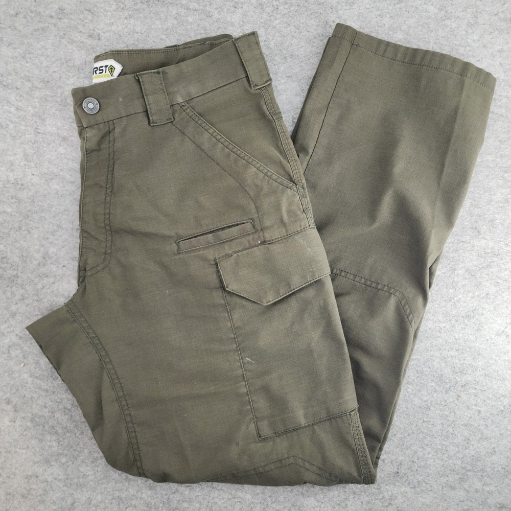 First Tactical Mens 34/32 Green Ripstop Cargo Work Pants Military Style 114001